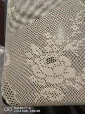 Tappeto Uncinetto Tavola Cotone. 135x135.Anni 50/60