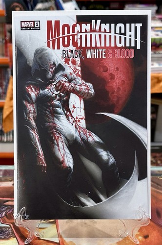 Moon knight black white - moon, black,