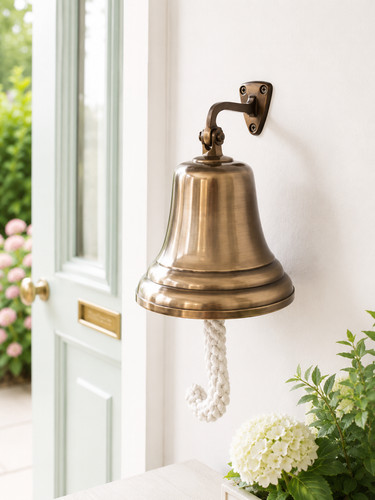 Vintage brass ship bell - 8",