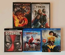 Blu-ray/DVD Bundle Marvel/DC Spider Man Thor Ghost Rider Deadpool Wonder Woman