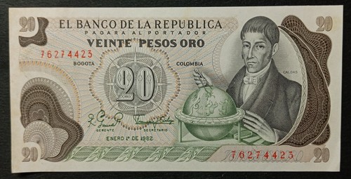 Colombie billet pesos oro - 20,