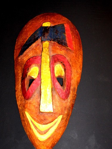 Vecchia maschera tribale nera - maschera,
