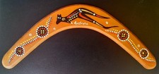 Boomerang in legno Australia decorato a mano originale sport lancio 34cm
