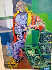 "  Nello studio "– TECNICA: Olio su tela incollata su tavola cm. 55x39