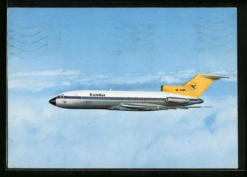 Cartolina aereo boeing 727 - boeing, 727-30
