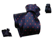 Cravatta uomo blu a pois rossi