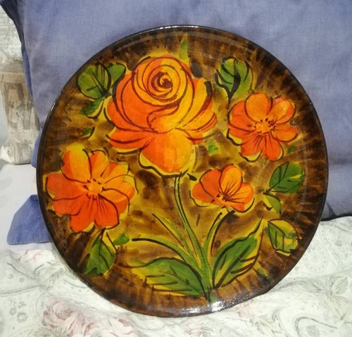 Raro piatto ceramica dipinto