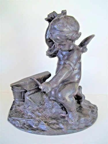Antico angelo bronzo - , pulito