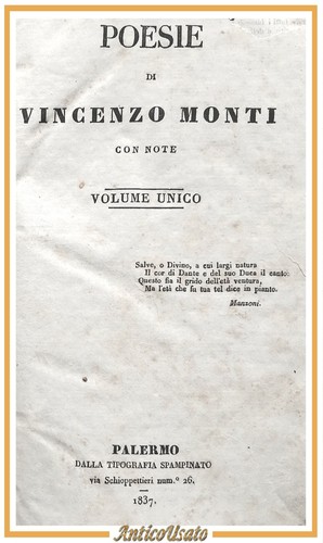 Poesie vincenzo monti - poesie, con