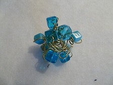 ANELLO INTRECCIO DI PERLE AZZURRE E BLU