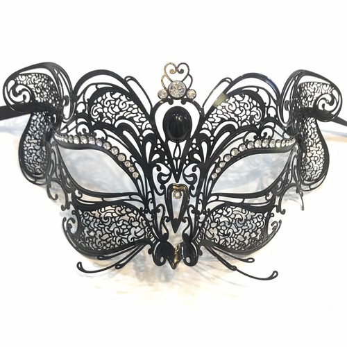 Maschera nera con strass - con,