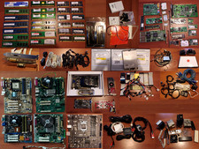 Lotto informatica schede madre video audio ram switch router cavi cd pci floppy