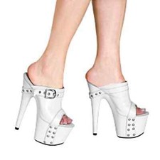 Women's 17CM High Heeled Slippers Platform Rivet Pumps Sandals Party Shoes Clubs