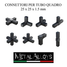 Connettore Connettori in plastica per tubo quadro 25 x 25 x 1,5 mm