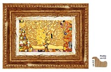 Stampa, Klimt, L'albero della vita, con cornice oro cm 4,5  Misura cm 30x50