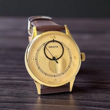 Raro orologio uomo meccanico sovietico URSS RAKETA COPERNICUS