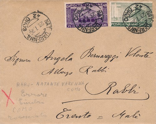 Italia 1926 busta ambulante - busta,