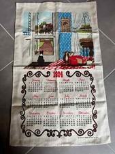 TORCHON CALENDRIER ANCIEN