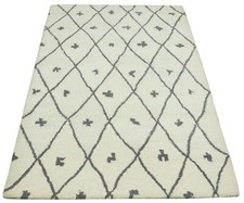 Tappeto Beige Grigio 100% Lana