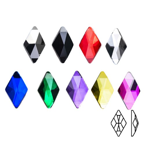 Rombo 6x10mm strass colorati - 6x10mm,