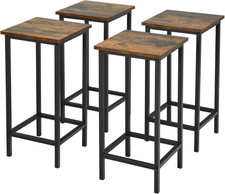 4 Sgabelli Da Bar, Sgabelli in Legno E Ferro, Set Di 4 Sgabelli Alti in Stile In