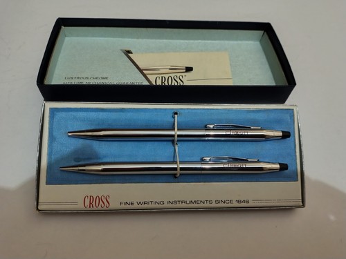 Cross chrome ball pen - &, pencil