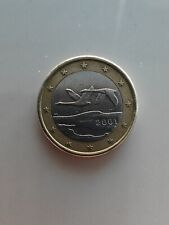 Moneta Rara 1 Euro Finlandia 2001 Cigni Uccelli