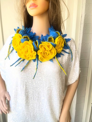 Collana lana feltro - collana,