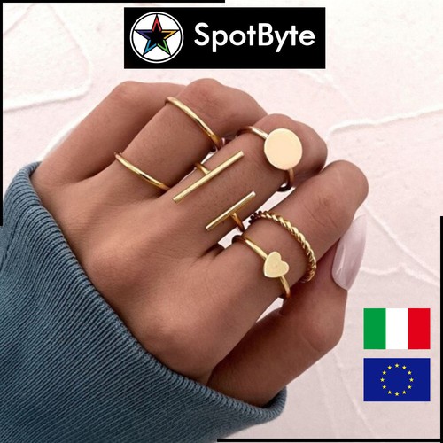 Set anelli donna - donna, dorati