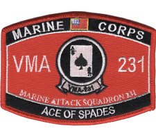 4,5" MARINE CORPS VMA 231 ATTACK SQUADRON ASSO DI PICCHE EGA TOPPA RICAMATA