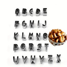 SET 26 STAMPINI TAGLIAPASTA LETTERE ALFABETO TAGLIA PASTA ALTEZZA LETTERE 2,5 CM