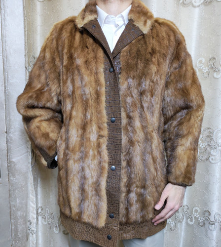 Giacca pelle marrone palomino - giacca,
