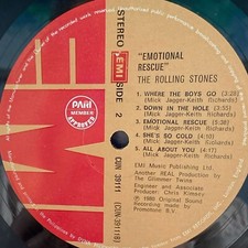 The Rolling Stones - Emotional Rescue - ULTRA RARE Philipines Vinyl - CUN-39111
