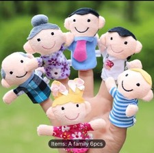 6 PEZZI PUPAZZI DITA FAMIGLIA