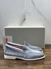 Santoni Mocassino Summer Walk Suede Grey Luxury Santoni Scarpe Uomo 41