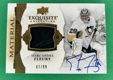 Marc-Andre Fleury 2015 Upper Deck Materiale Squisito Firme #/99 Patch Auto