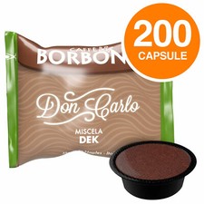 200 Capsule Caffè Borbone Miscela Verde Dek Don Carlo Decaffeinato per Lavazza