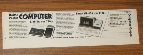 Rara pubblicità sharp 80a - sharp, mz-80a
