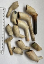 12 X 17TH-18TH CENTURY CLAY TOBACCO PIPES DATING TO THE 1600’S TO 1700’S.