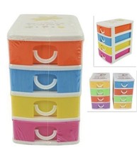 Cassettiera In Plastica 4 Cassetti Contenitori 15x13x9cm Porta Oggetti Multiuso