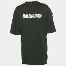 T-shirt Balenciaga verde in