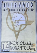 manifesto 140X100 cm poster ULTRAVOX RETURN TO EDEN 2 VOX CLUB NONANTOLA  ZB32