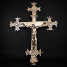 ANTICO CROCIFISSO CROCE ASTILE PROCESSIONALE FINE 1600 XVII SEC ARTE SACRA