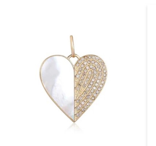Ciondolo charm cuore diamante - charm,