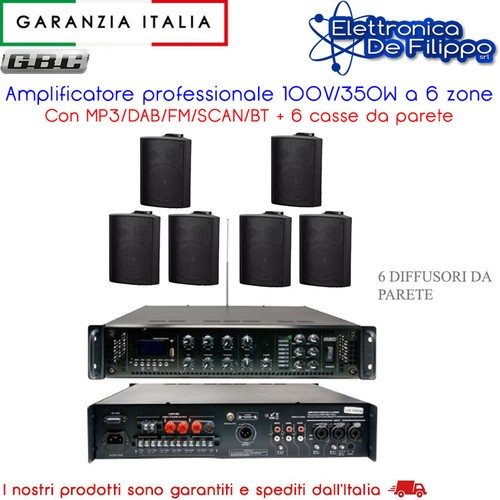 Amplificatore 100v 350w zone - 100v/350w, 6