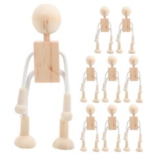 9 Pcs Figura Di Robot in Legno