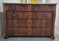 Cassettone antico in legno con ripiano in marmo