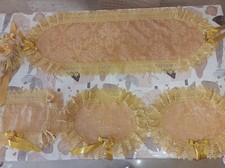 Set centrini in merletto 4 pezzi + appendino arredo