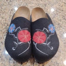 Zoccoli Papillio by Birkenstock in feltro di lana floreali neri 41