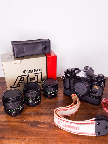 Canon 35mm film camera kit - a-1,